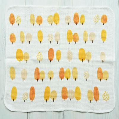 Knit Kitchen Cloth【イノダ織】（ツリーfall-orange）