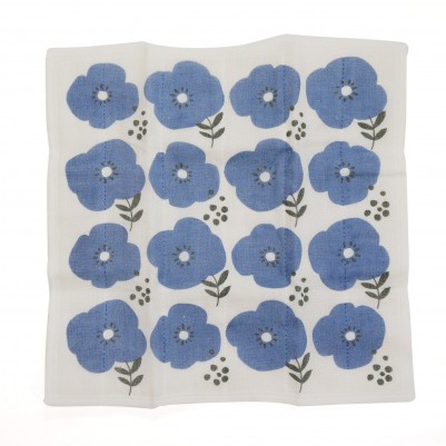 7times-layered mosquito-net fabric Kitchen Clothes (Flower Blue)