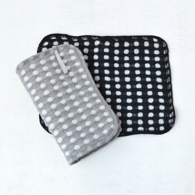 Fluffy wool-like Body Towels 2pieces (Gray×Black)