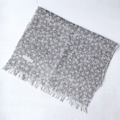 Linen cotton Shawls (Flower Black)