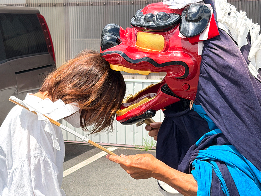 原田織物に獅子神楽が来られました(2026)その4